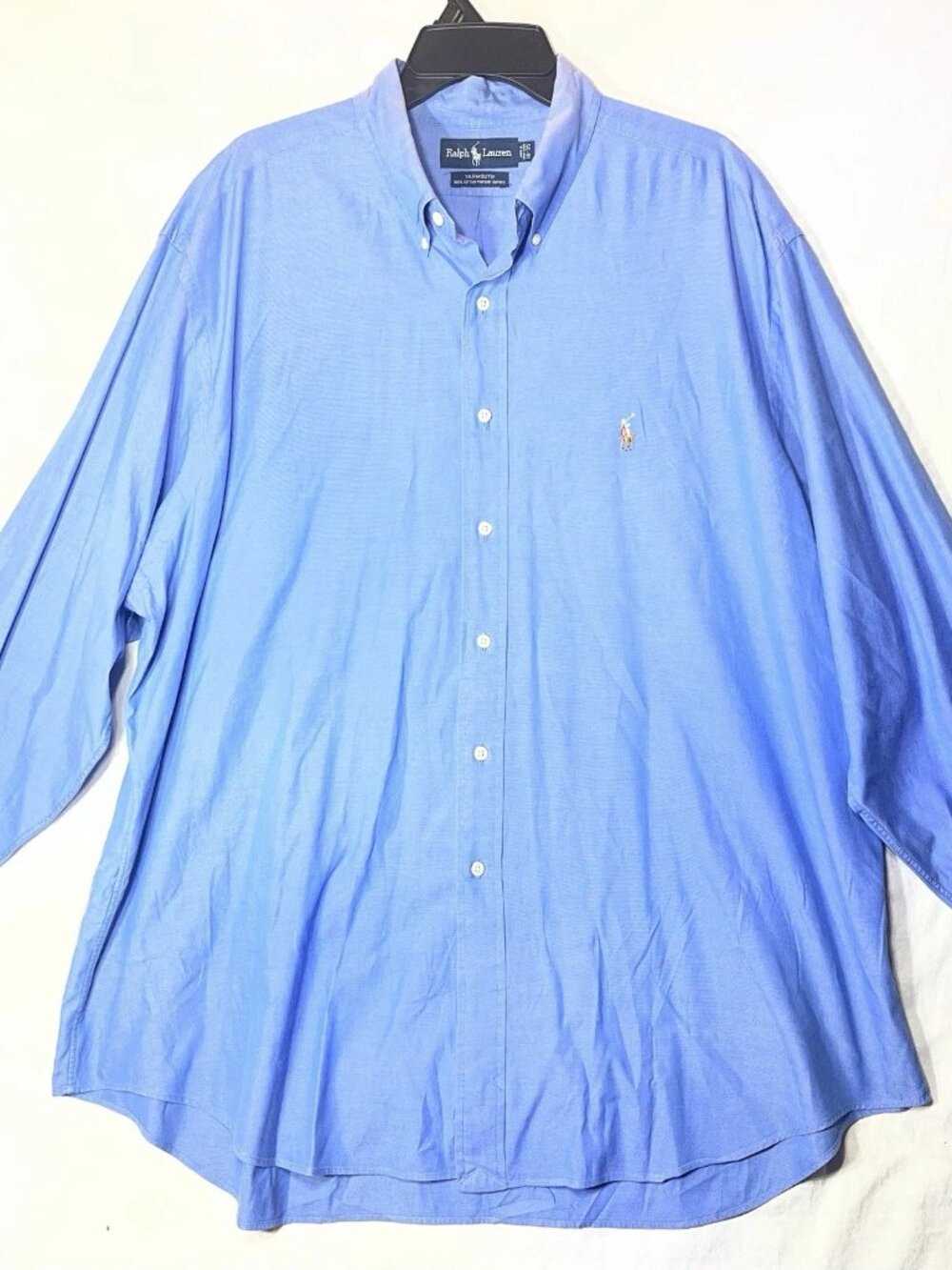 Ralph Lauren Yarmouth Oxford Blue Button Down Shirt 18-35 Excellent Pony
